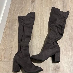 Treasure & Bond Suede Over the knee heeled boots